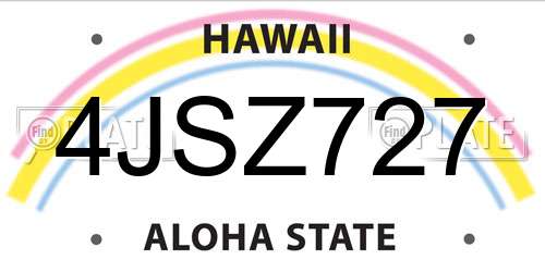 4JSZ727 Hawaii License Plate