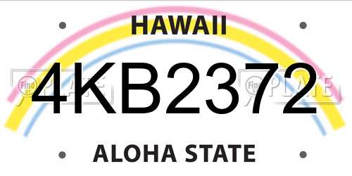 4KB2372 Hawaii License Plate