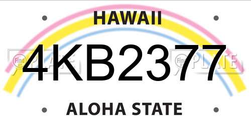 4KB2377 Hawaii License Plate