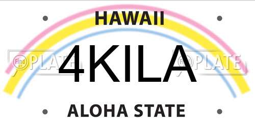 4KILA Hawaii License Plate
