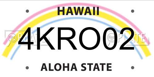 4KRO02 Hawaii License Plate