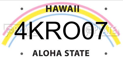 4KRO07 Hawaii License Plate