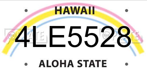 4LE5528 Hawaii License Plate