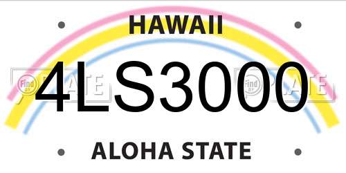 4LS3000 Hawaii License Plate