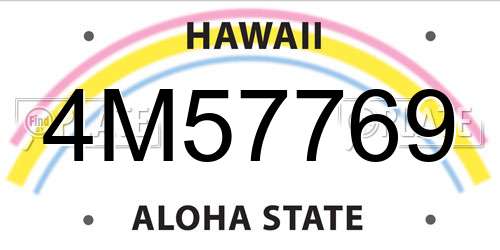 4M57769 Hawaii License Plate