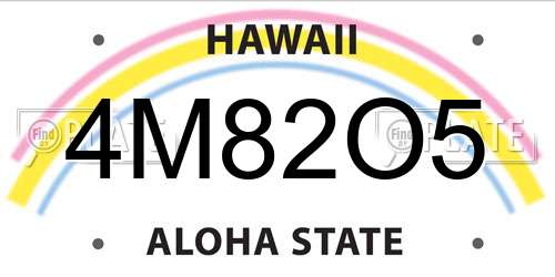 4M82O5 Hawaii License Plate