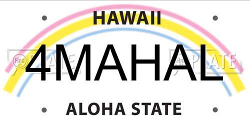 4MAHAL Hawaii License Plate
