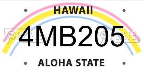 4MB205 Hawaii License Plate