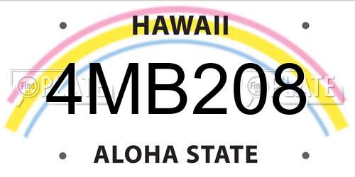 4MB208 Hawaii License Plate