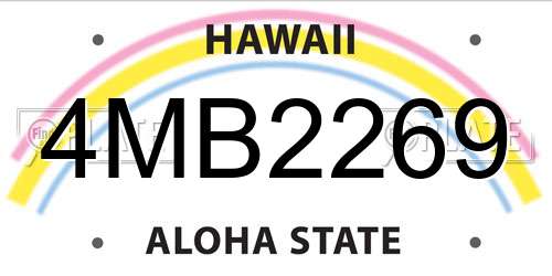 4MB2269 Hawaii License Plate