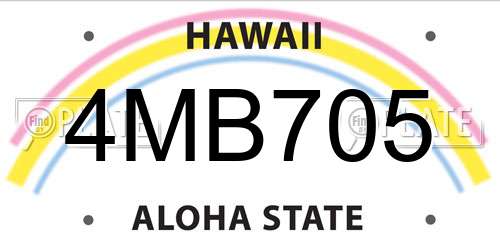 4MB705 Hawaii License Plate