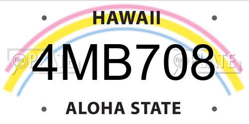 4MB708 Hawaii License Plate