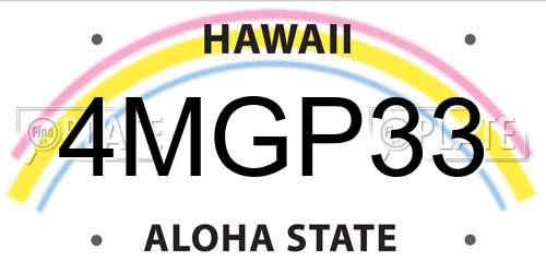4MGP33 Hawaii License Plate