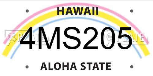 4MS205 Hawaii License Plate