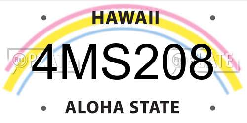 4MS208 Hawaii License Plate