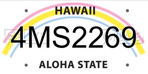 4MS2269 Hawaii License Plate