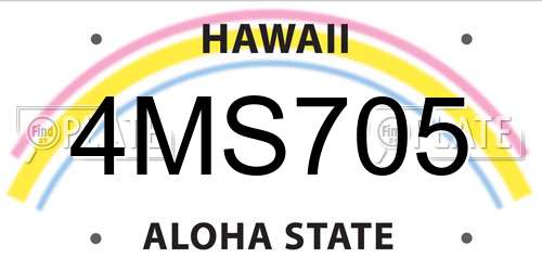 4MS705 Hawaii License Plate