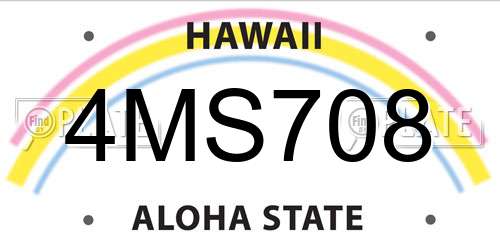 4MS708 Hawaii License Plate
