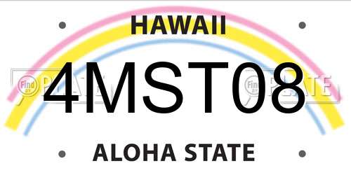4MST08 Hawaii License Plate