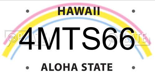 4MTS66 Hawaii License Plate