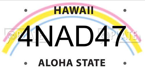 4NAD47 Hawaii License Plate