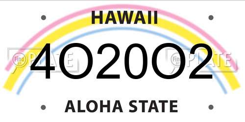 4O20O2 Hawaii License Plate