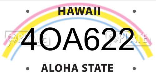 4OA622 Hawaii License Plate