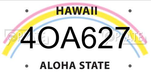 4OA627 Hawaii License Plate