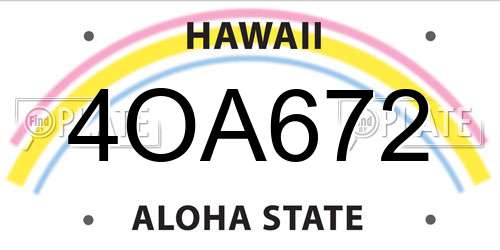 4OA672 Hawaii License Plate