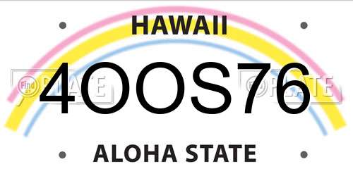 4OOS76 Hawaii License Plate