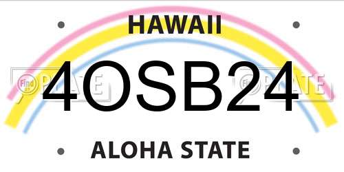 4OSB24 Hawaii License Plate