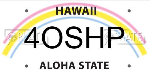 4OSHP Hawaii License Plate