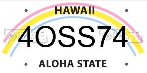 4OSS74 Hawaii License Plate