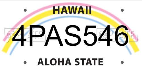4PAS546 Hawaii License Plate