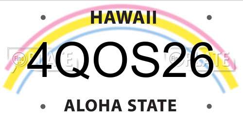4QOS26 Hawaii License Plate