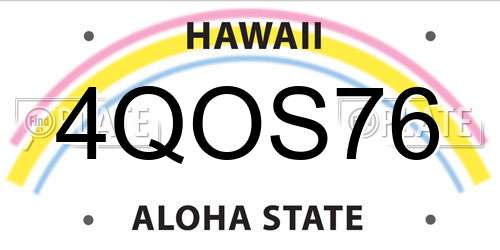 4QOS76 Hawaii License Plate