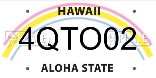 4QTO02 Hawaii License Plate