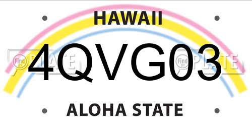 4QVG03 Hawaii License Plate