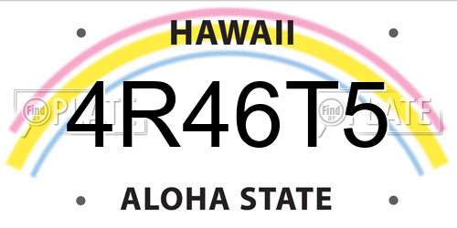4R46T5 Hawaii License Plate