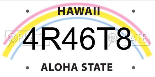 4R46T8 Hawaii License Plate