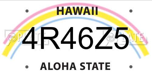 4R46Z5 Hawaii License Plate