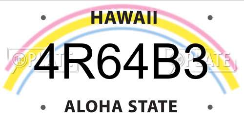 4R64B3 Hawaii License Plate