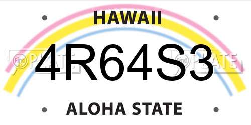 4R64S3 Hawaii License Plate