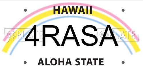 4RASA Hawaii License Plate