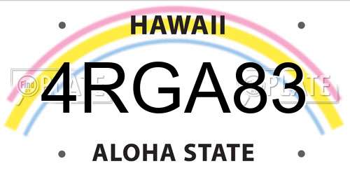 4RGA83 Hawaii License Plate