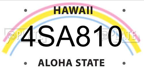 4SA810 Hawaii License Plate