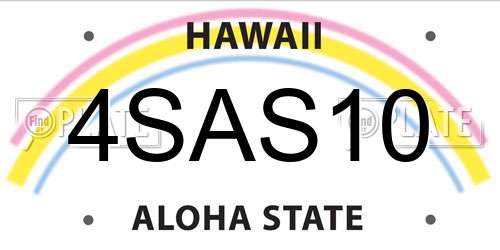 4SAS10 Hawaii License Plate
