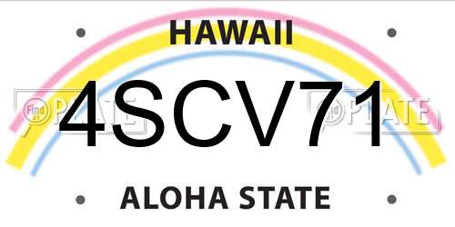4SCV71 Hawaii License Plate