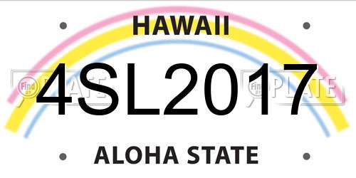 4SL2017 Hawaii License Plate