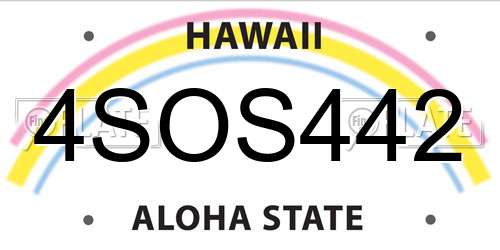 4SOS442 Hawaii License Plate